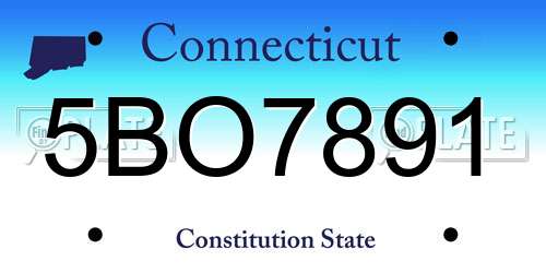 5BO7891 Connecticut License Plate