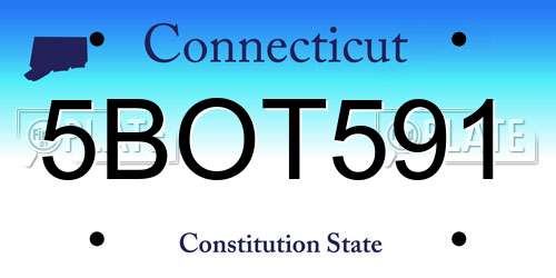 5BOT591 Connecticut License Plate