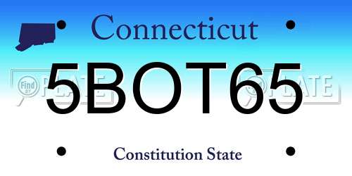 5BOT65 Connecticut License Plate