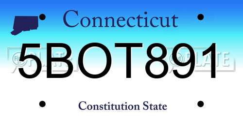 5BOT891 Connecticut License Plate