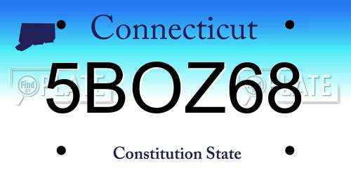 5BOZ68 Connecticut License Plate