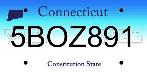 5BOZ891 Connecticut License Plate