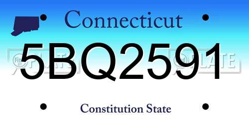 5BQ2591 Connecticut License Plate