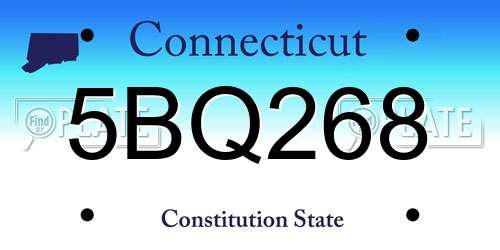 5BQ268 Connecticut License Plate