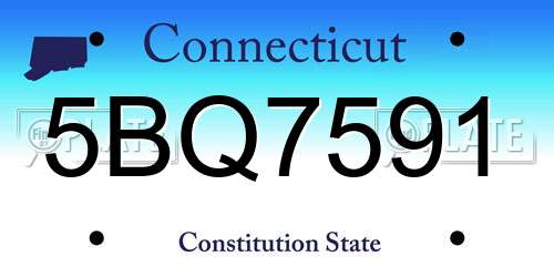 5BQ7591 Connecticut License Plate