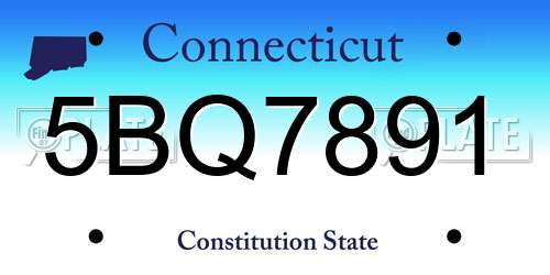 5BQ7891 Connecticut License Plate