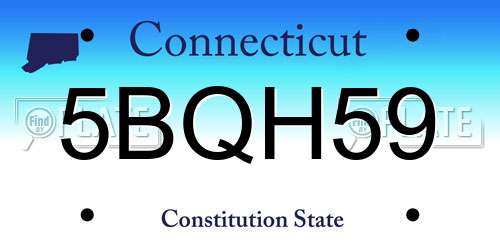 5BQH59 Connecticut License Plate