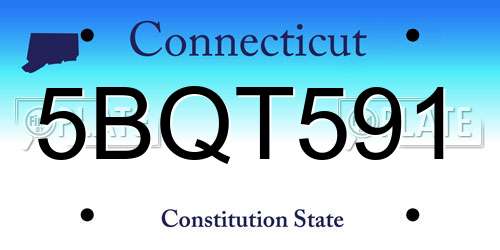 5BQT591 Connecticut License Plate