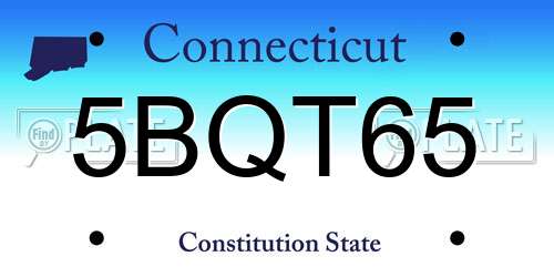 5BQT65 Connecticut License Plate
