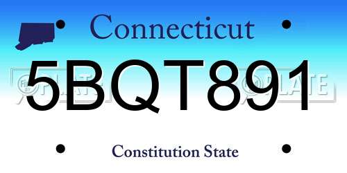 5BQT891 Connecticut License Plate