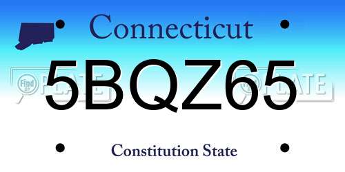 5BQZ65 Connecticut License Plate