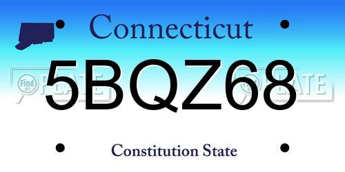 5BQZ68 Connecticut License Plate