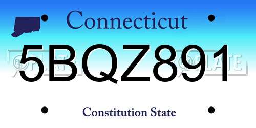 5BQZ891 Connecticut License Plate