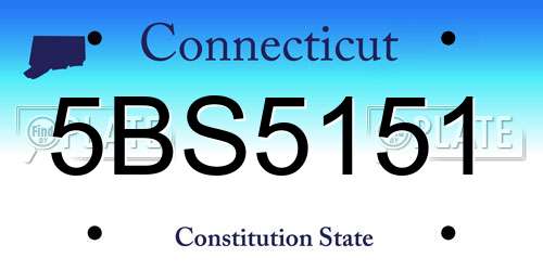 5BS5151 Connecticut License Plate