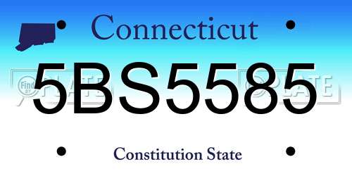 5BS5585 Connecticut License Plate