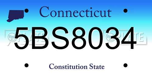 5BS8034 Connecticut License Plate