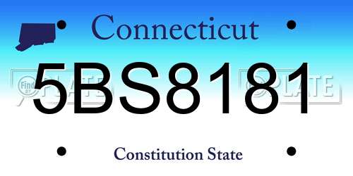 5BS8181 Connecticut License Plate