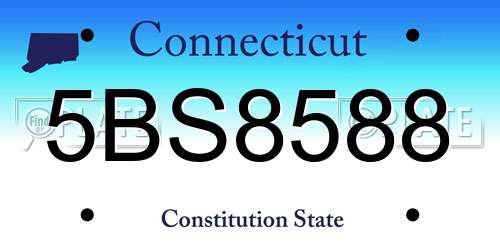 5BS8588 Connecticut License Plate