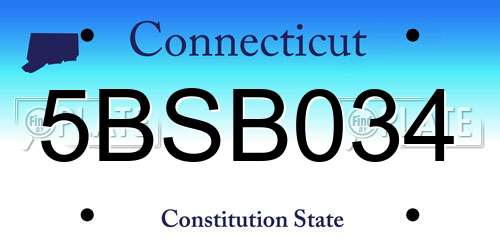 5BSB034 Connecticut License Plate