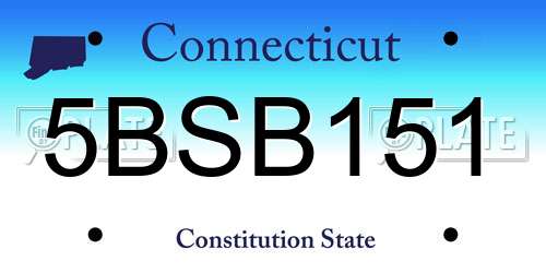 5BSB151 Connecticut License Plate