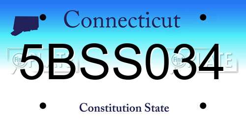 5BSS034 Connecticut License Plate