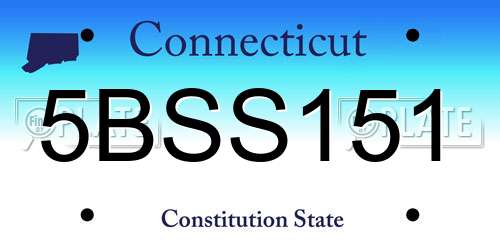 5BSS151 Connecticut License Plate