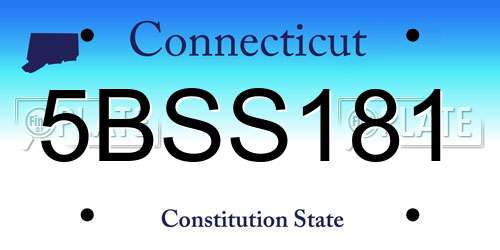 5BSS181 Connecticut License Plate