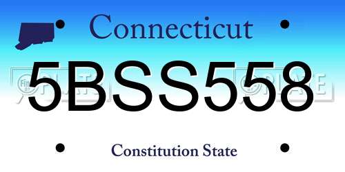 5BSS558 Connecticut License Plate