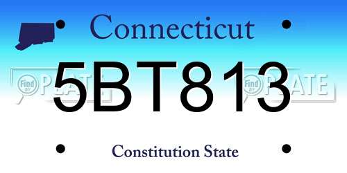 5BT813 Connecticut License Plate