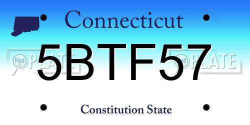 5BTF57 Connecticut License Plate