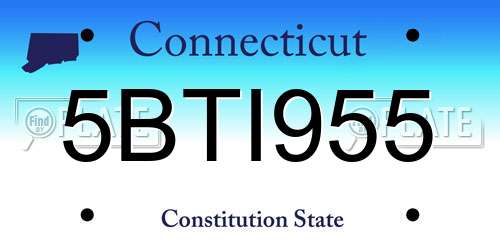 5BTI955 Connecticut License Plate