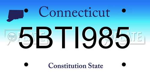 5BTI985 Connecticut License Plate