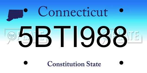 5BTI988 Connecticut License Plate
