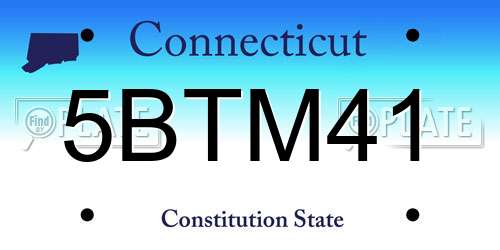 5BTM41 Connecticut License Plate