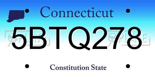 5BTQ278 Connecticut License Plate