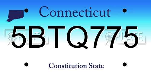 5BTQ775 Connecticut License Plate