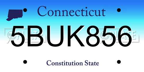 5BUK856 Connecticut License Plate