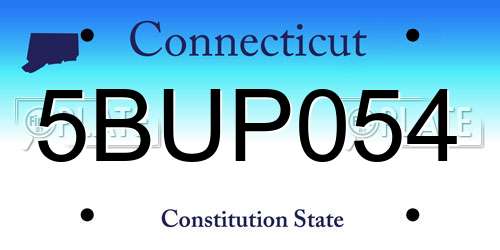 5BUP054 Connecticut License Plate