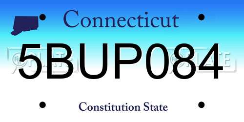 5BUP084 Connecticut License Plate