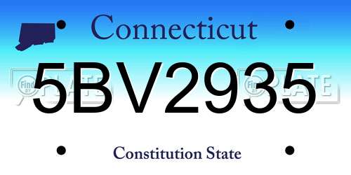 5BV2935 Connecticut License Plate