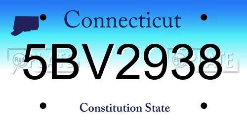 5BV2938 Connecticut License Plate
