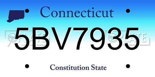 5BV7935 Connecticut License Plate