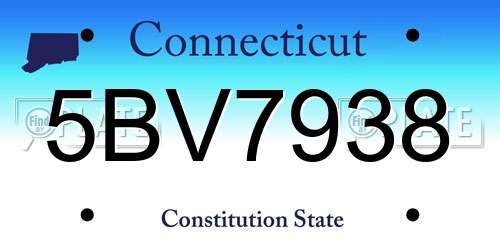 5BV7938 Connecticut License Plate