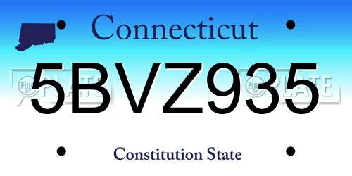 5BVZ935 Connecticut License Plate