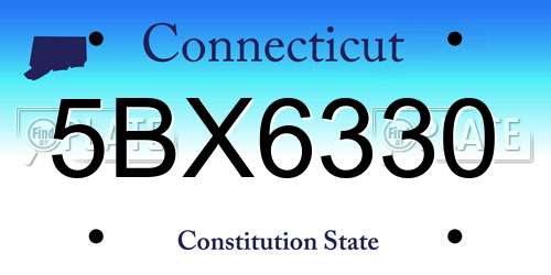 5BX6330 Connecticut License Plate