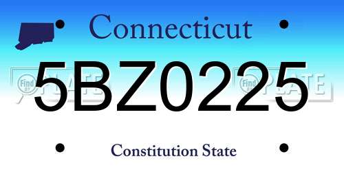 5BZ0225 Connecticut License Plate