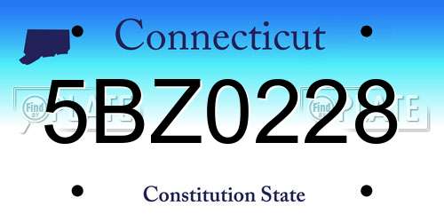 5BZ0228 Connecticut License Plate