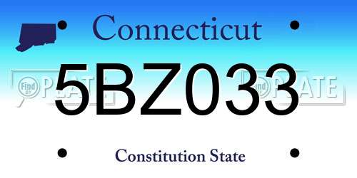 5BZ033 Connecticut License Plate