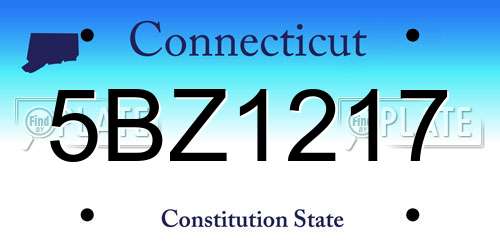 5BZ1217 Connecticut License Plate