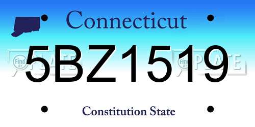 5BZ1519 Connecticut License Plate